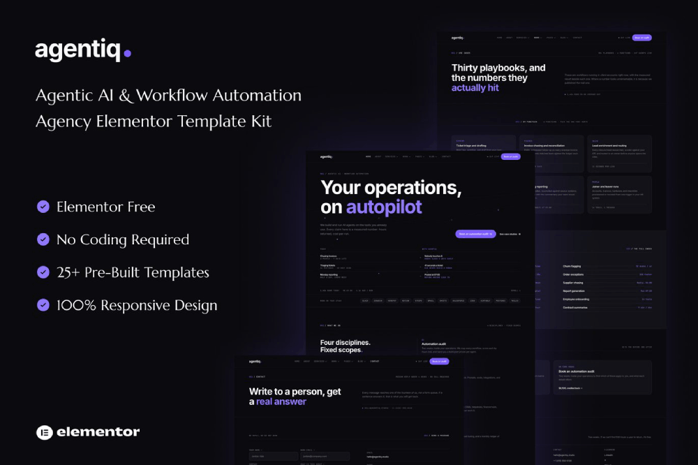 Agentiq Elementor template preview
